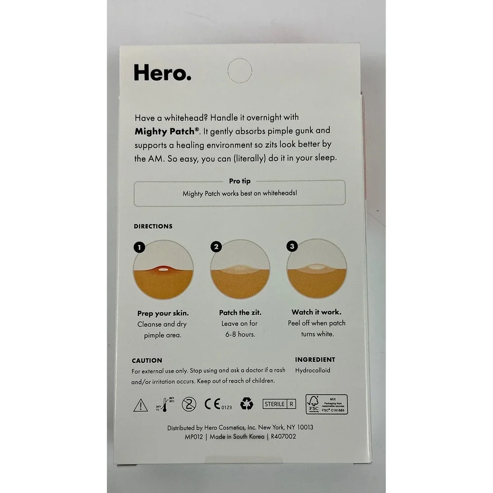 Hero Mighty Patch The Original 24 Hydrocolloid Patches Blemish‎ Acne Treatment